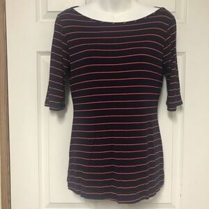 Green Envelope‎ Medium Striped Top Navy Red